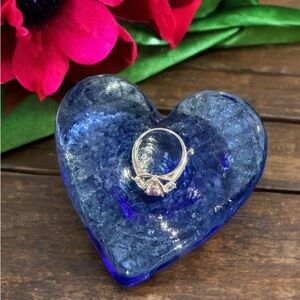 RARE Fire and Light Heart-Shaped Jewelry Cache – Cobalt Blue – Collector’s Dream